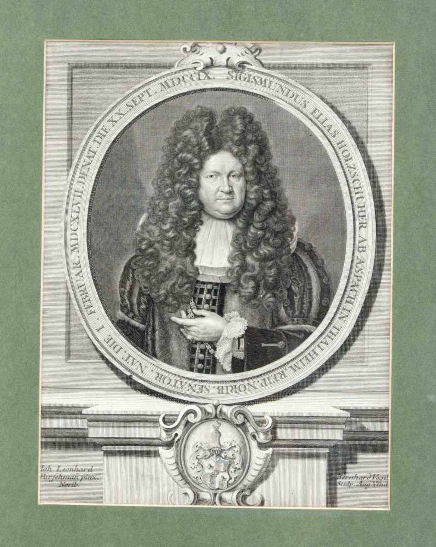 Bernhard Vogel (1683-1737), zwei Augsburger Kupferstiche des frühen 18. Jh. mit Portraitsvon Carl - Image 2 of 2