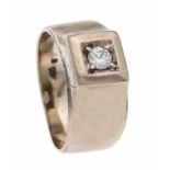 Brillant-Ring WG 585/000 mit einem Brillanten 0,12 ct W/SI, RG 47, 4,0 gBrilliant ring WG 585/000