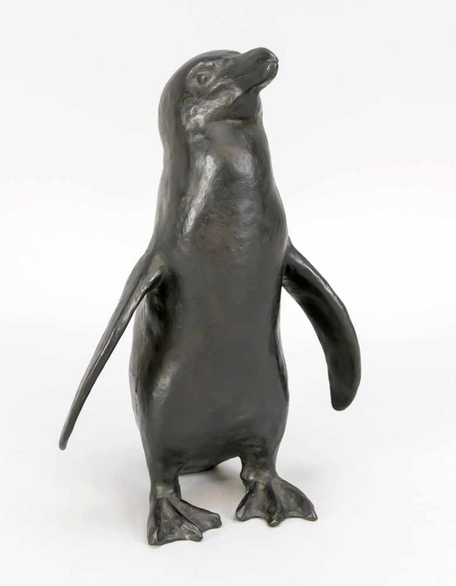 Rose Maria Stiller (1920-1993), dt. Tierbildhauerin, "Pinguin", schwere, dunkel patinierteBronze,