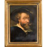 Selbstportrait von Peter Paul Rubens als Hommage an Rubens durch einen Maler um 1800, Ölauf Papier