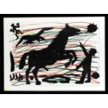 A.R. Penck (1939-2017), "Pferd, Adler und Figur", Farboffset auf Papier, u. re. mitBleistift