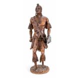 Takwana, Afrikanischer Bildhauer MItte 20. Jh., Krieger in Stammestracht mit Schild undSpeer (