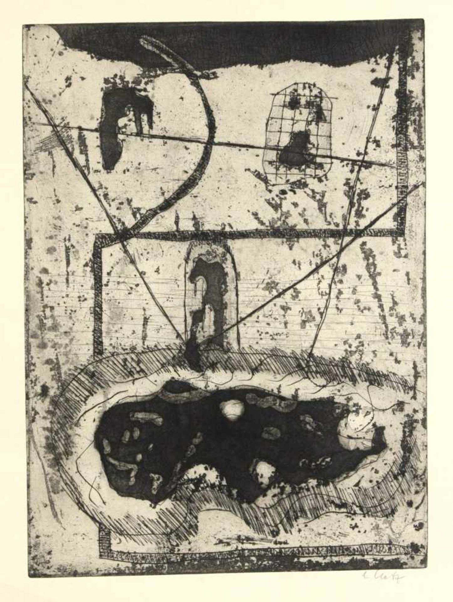 Eugen Batz (1905-1984), Mappenwerk "Radierungen 1932", 6 Bl. Titel, Impressum und Text vonWerner