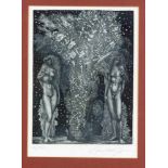 Ernst Fuchs (1930-2015), "Adam und Eva", Aquatintaradierung, u. re. handsign., u. li. num.Ex. 12/22,