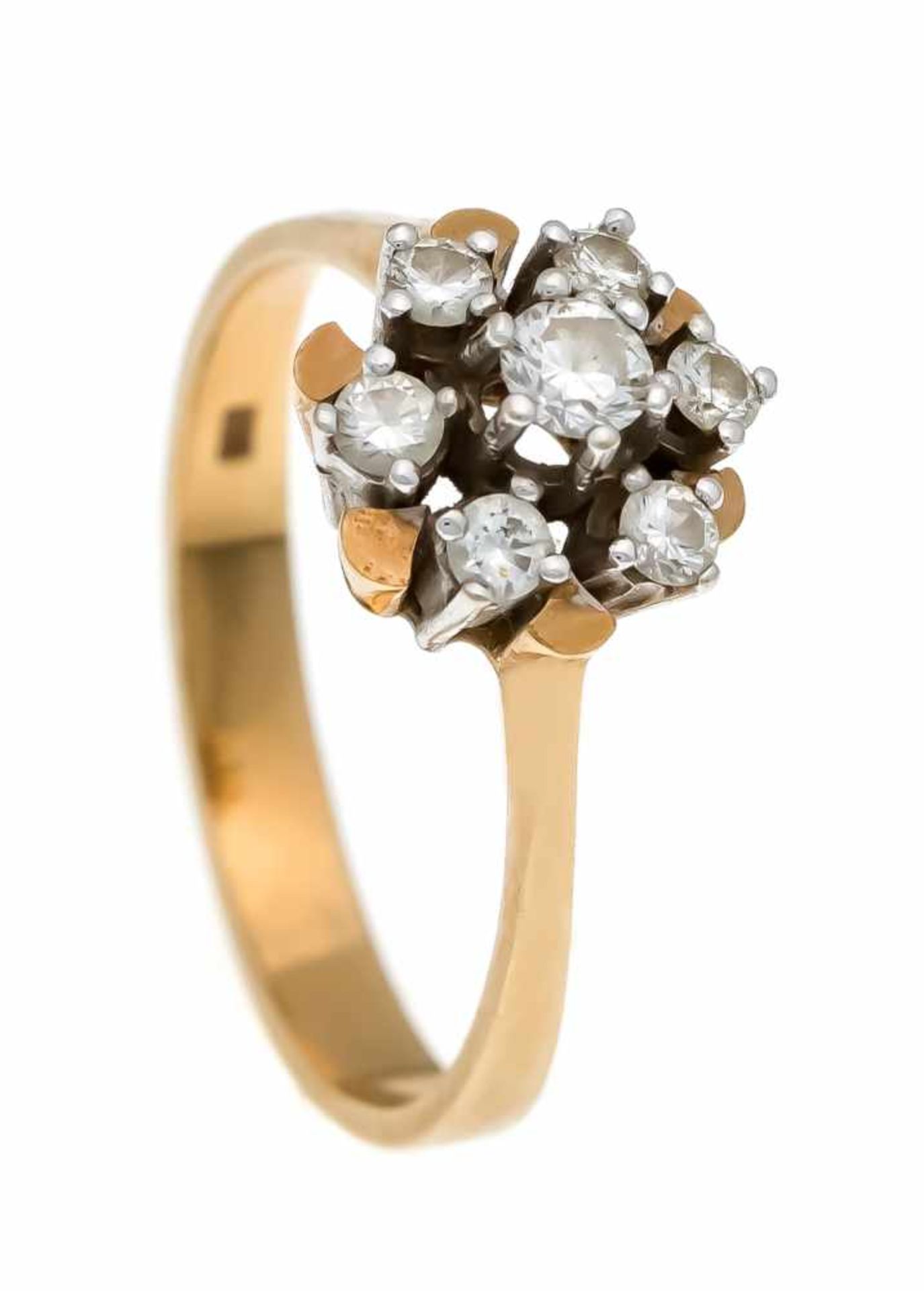 Brillant-Ring GG/WG 585/000 mit 7 Brillanten, zus. 0,40 ct W/SI, RG 58, 3,4 gBrilliant ring GG /