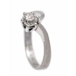 Altschliff-Diamant-Ring WG 585/000 mit einem Altschliff-Diamanten 0,30 ct l.get.W/SI, RG53, 2,8 gOld