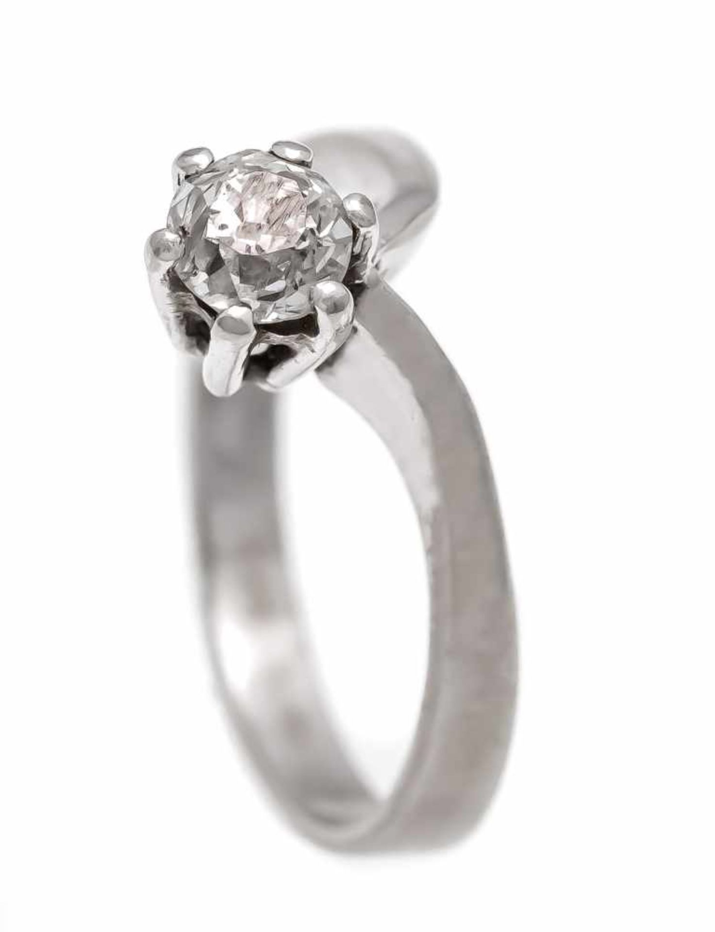 Altschliff-Diamant-Ring WG 585/000 mit einem Altschliff-Diamanten 0,30 ct l.get.W/SI, RG53, 2,8 gOld