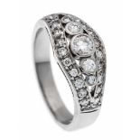 Brillant-Ring Platin 950/000 mit Brillanten, zus. 0,75 ct TW/VVS-VS, RG 54, 7,2 gBrilliant ring