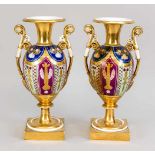 Paar Empire Vasen, Frankreich, Anf. 19. Jh., ovoide Form mit seitlichendoppeltgeschwungenen