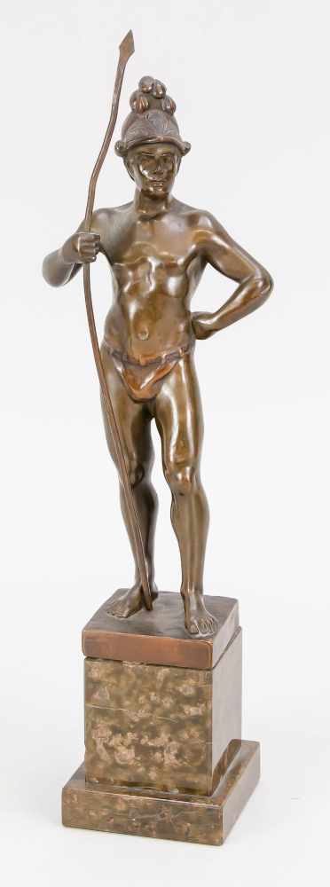 Spiro Schwateberg (1898-1922), Berliner Bildhauer, Krieger mit Helm und Speer (diesesverbogen),
