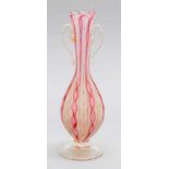 Vase, Italien, 20. Jh., Murano, runder Stand, ovaler Korpus, schlanker Hals, seitl.angesetzte
