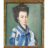 Anonymer Bildnismaler um 1800, Portrait einer adeligen Dame, Pastellkreide auf Papier,unsign., 40