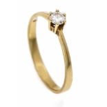 Brillant-Ring GG 585/000 mit einem Brillanten 0,20 ct W/SI, RG 60, 2,2 gBrilliant ring GG 585/000