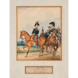 Militaria --- Eckert und Monten, drei aquarellierte Lithographien aus: "Heinrich AmbrosEckert, Das