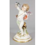 Großer Amor mit Herz und Brieftaube, Meissen, Marke 1850-1924, 1. W., Entwurf Johann