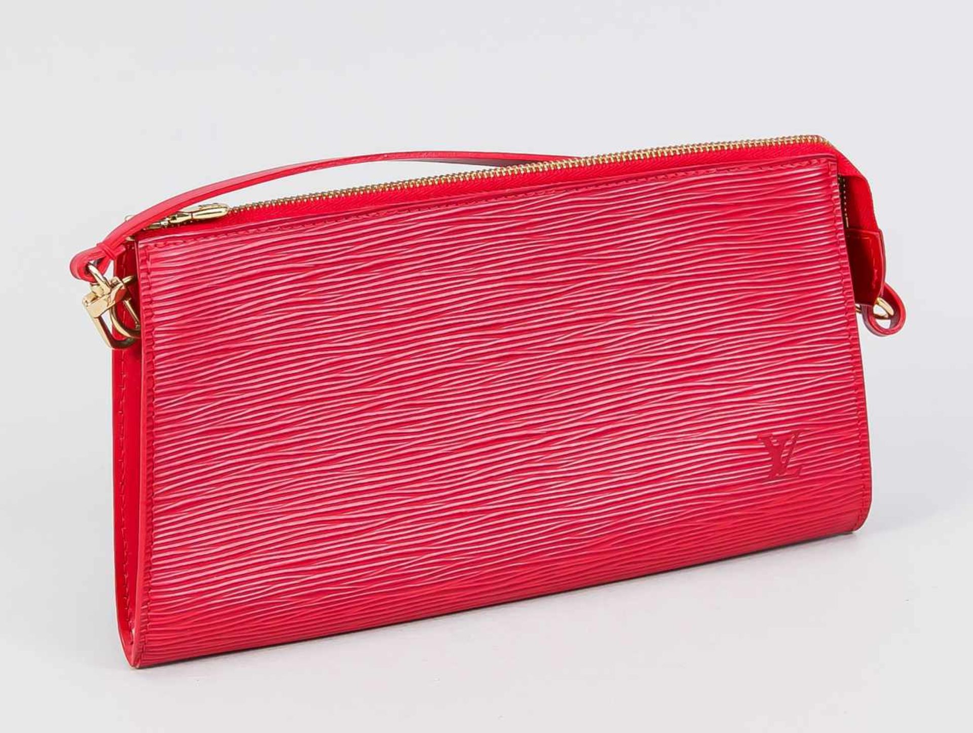 Louis Vuitton Pochette Epi in Rot, 20./21. Jh., mit Reißverschluss und Riemchen, keine