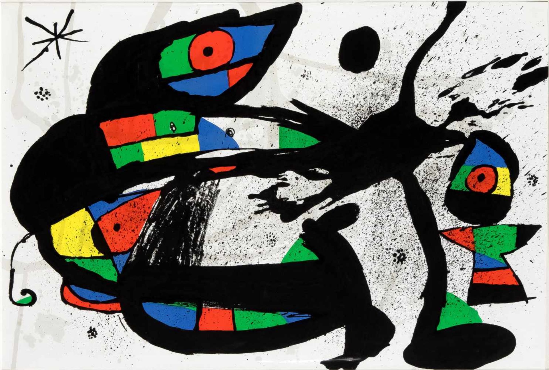 Joan Miro (1893-1983), abstrakte Komposition o.T., Farblithographie auf Velin, 1978,