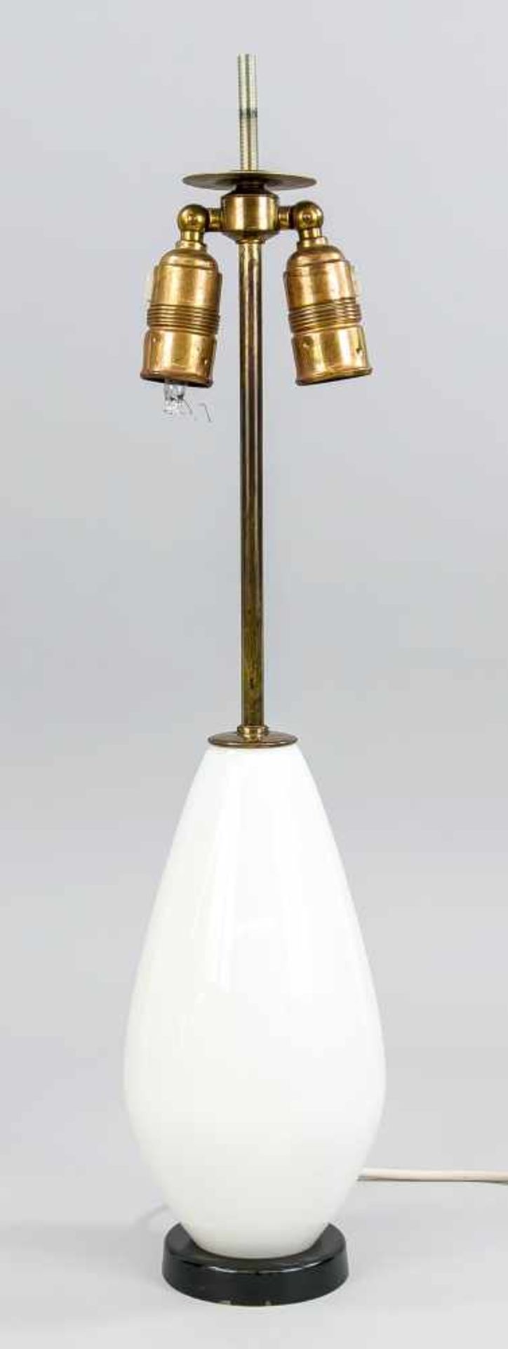 Tischlampe, Lampenfuß aus einer Vase, KPM Berlin, 20. Jh., Kolbenform, Entwurf Hubert