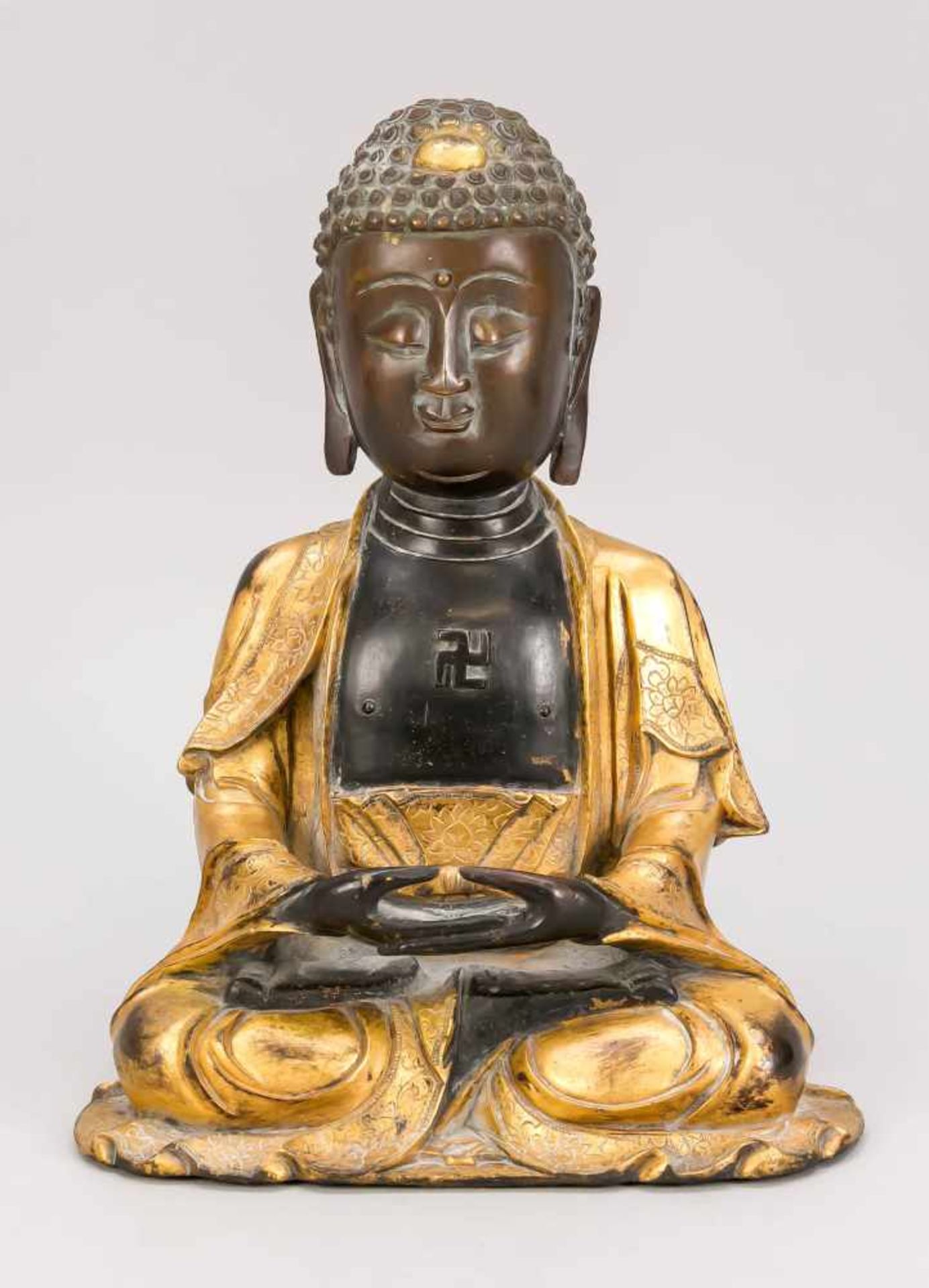 Buddha Shakyamuni, China, wohl späte Ming-Dynastie (16./17. Jh.). Bronze mit