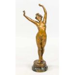 L. David, frz. Bildhauer des Art Nouveau um 1900, "Le Reveil", das Erwachen, weiblicher,