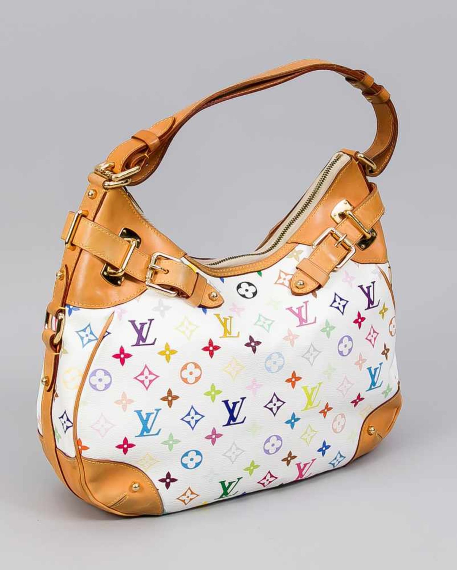 Louis Vuitton Handtasche Greta, Multicolor Canvas, 20./21. Jh. Mit Original-Rechnung Louis