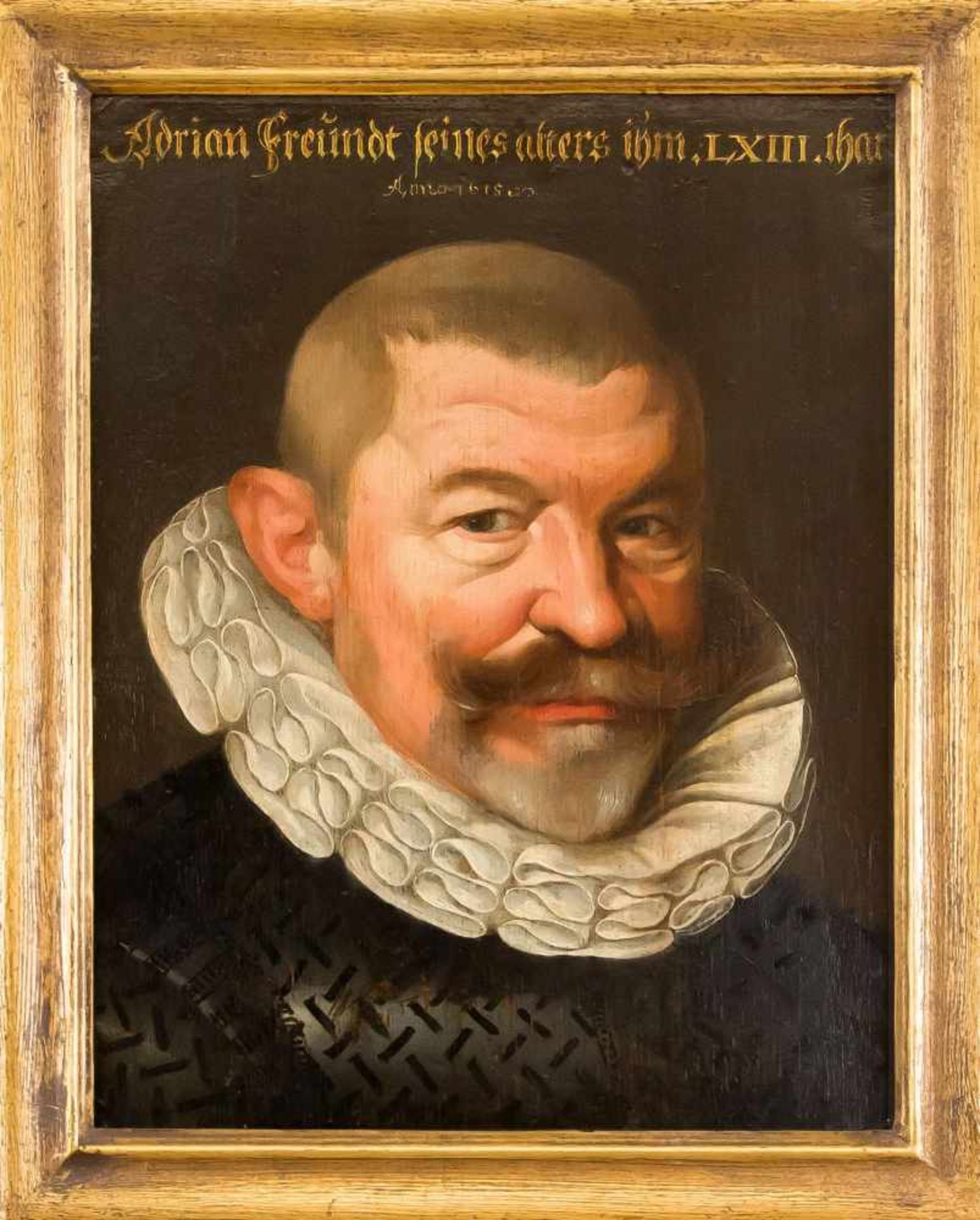 Deutscher Bildnismaler um 1615, Portrait des Adrian Freundt im Alter von 63 Jahren, Öl auf