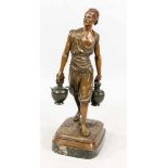 Marcel Debut (1865-1933), "Porteur d'eau Tunisien" (Tunesischer Wasserträger), Bronze, in