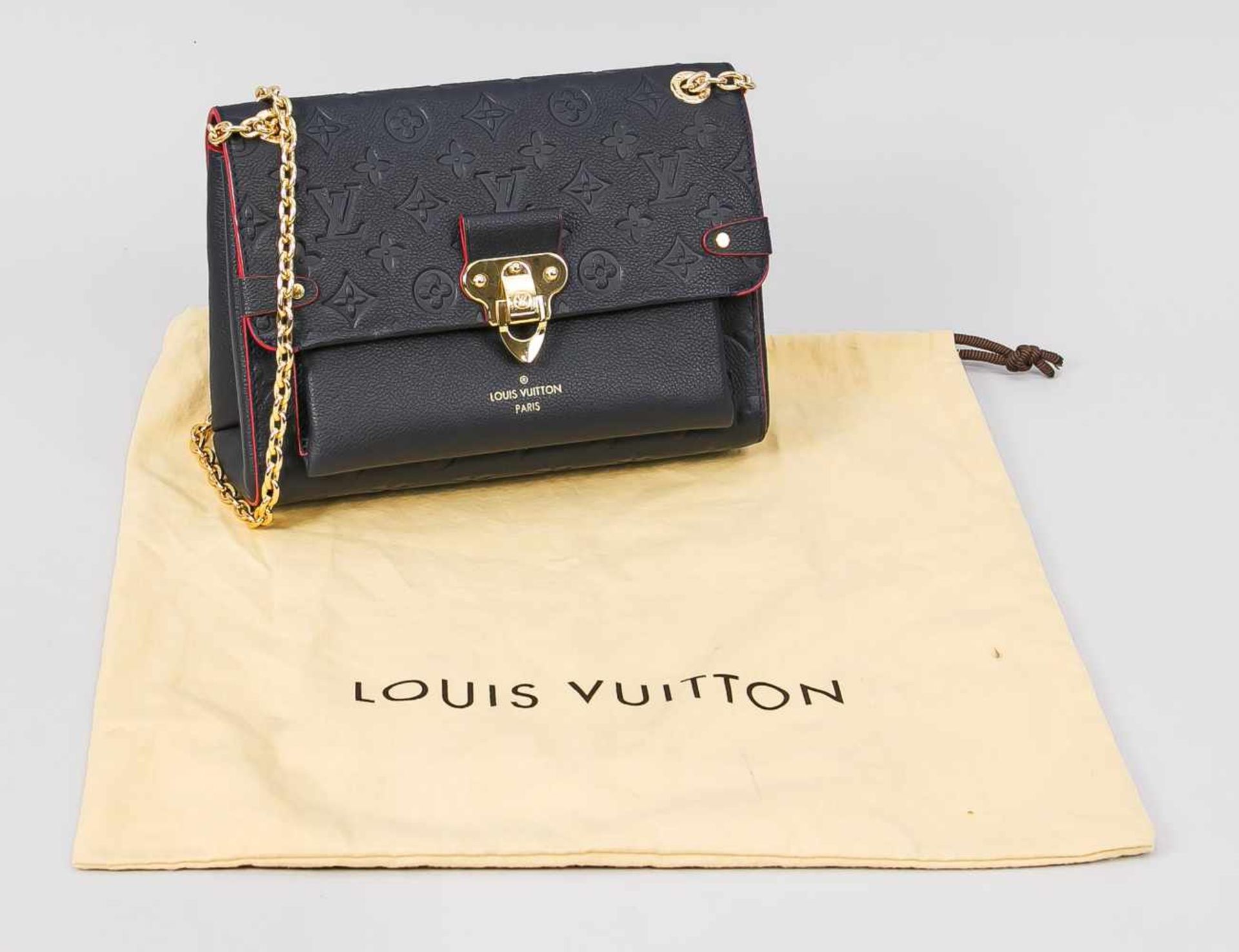 Louis Vuitton Handtasche monogram Empreinte, 21. Jh., dunkelblau mit roten Rändern,