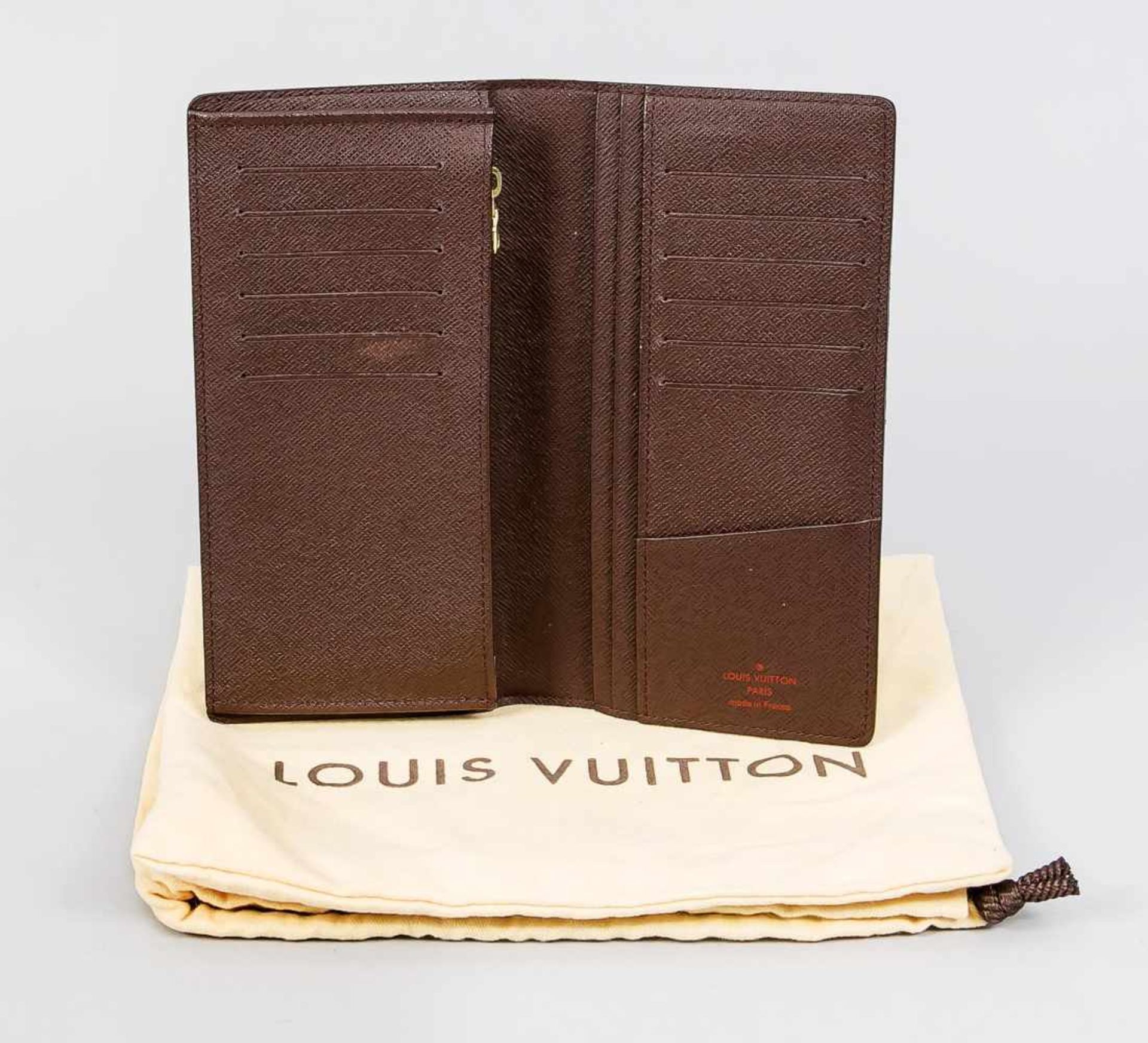 Louis Vuitton-Portemonnaie Damier Canvas, 20./21. Jh. Im Innern unterteilt in verschiedene - Bild 2 aus 2