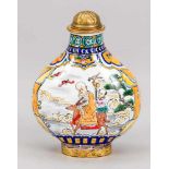 Kanton-Emaille-Snuffbottle, China, 20. Jh., recto unsterblicher auf einem Reh reitend,