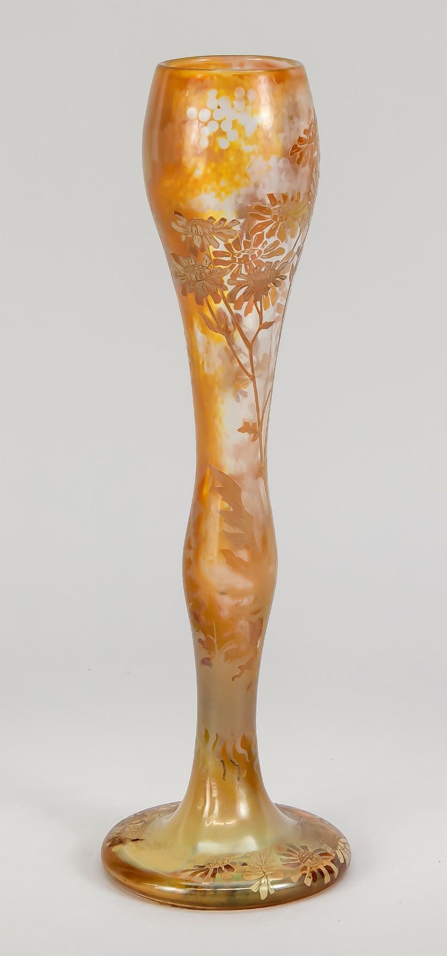 Jugendstil-Vase, Frankreich um 1900, Désiré Christian, Meisenthal, Lothringen, Entwurf