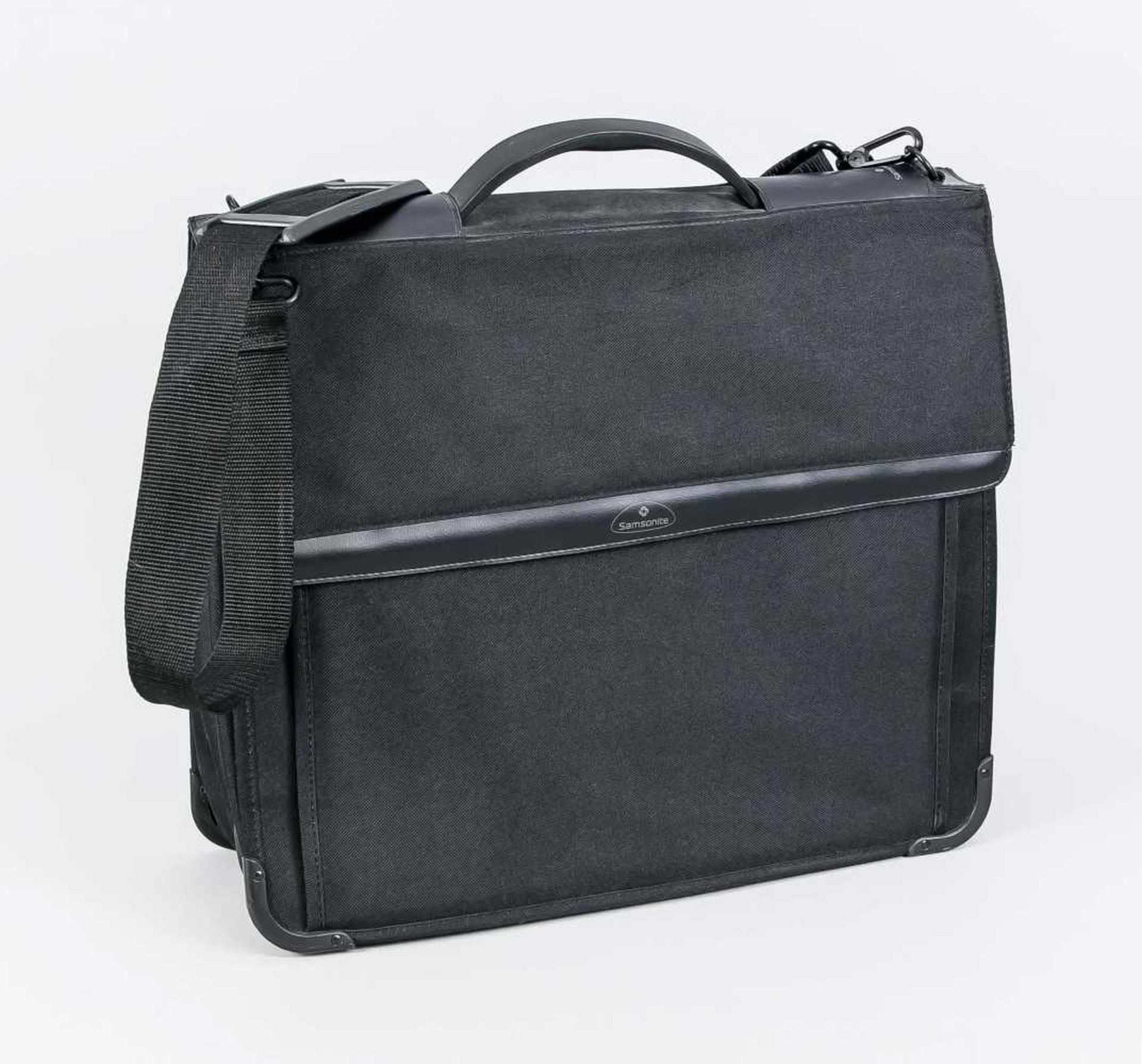 Samsonite Business-/Laptop-Tasche, 20./21. Jh., schwarzer Stoff, Tragegurt und Griff. Das