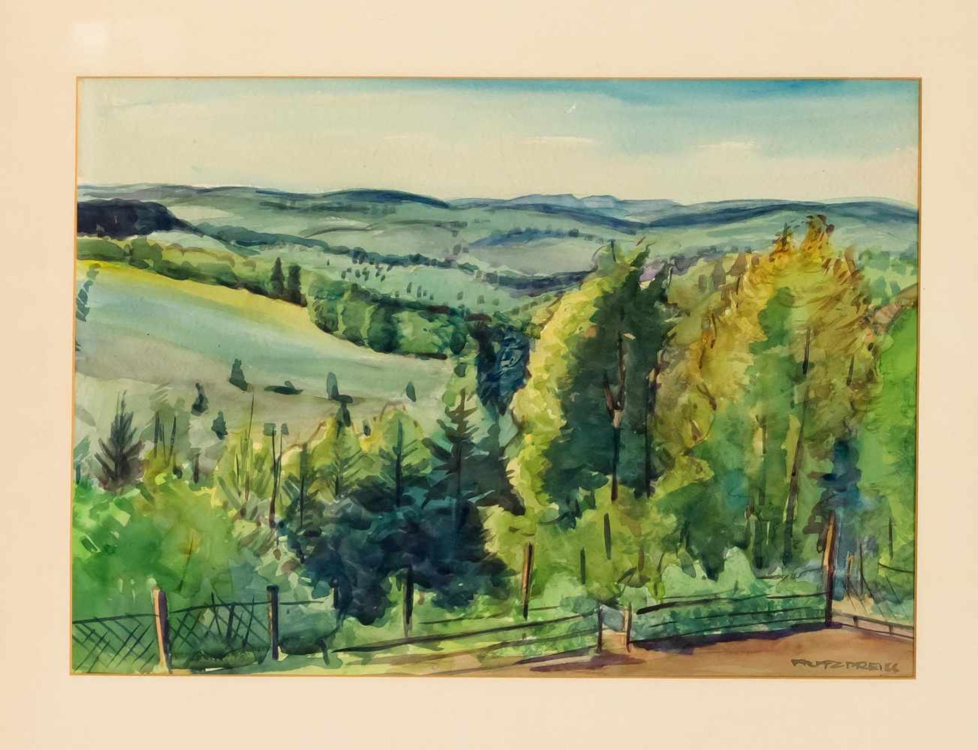 Fritz Preiss (1883-1943), dt. Maler aus Stettin. Konvolut von 4 Aquarellen mit