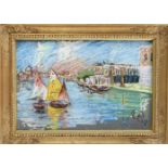 Monogrammist 1. H. 20. Jh., impressionistische Ansicht von Venedig, Pastellkreide auf