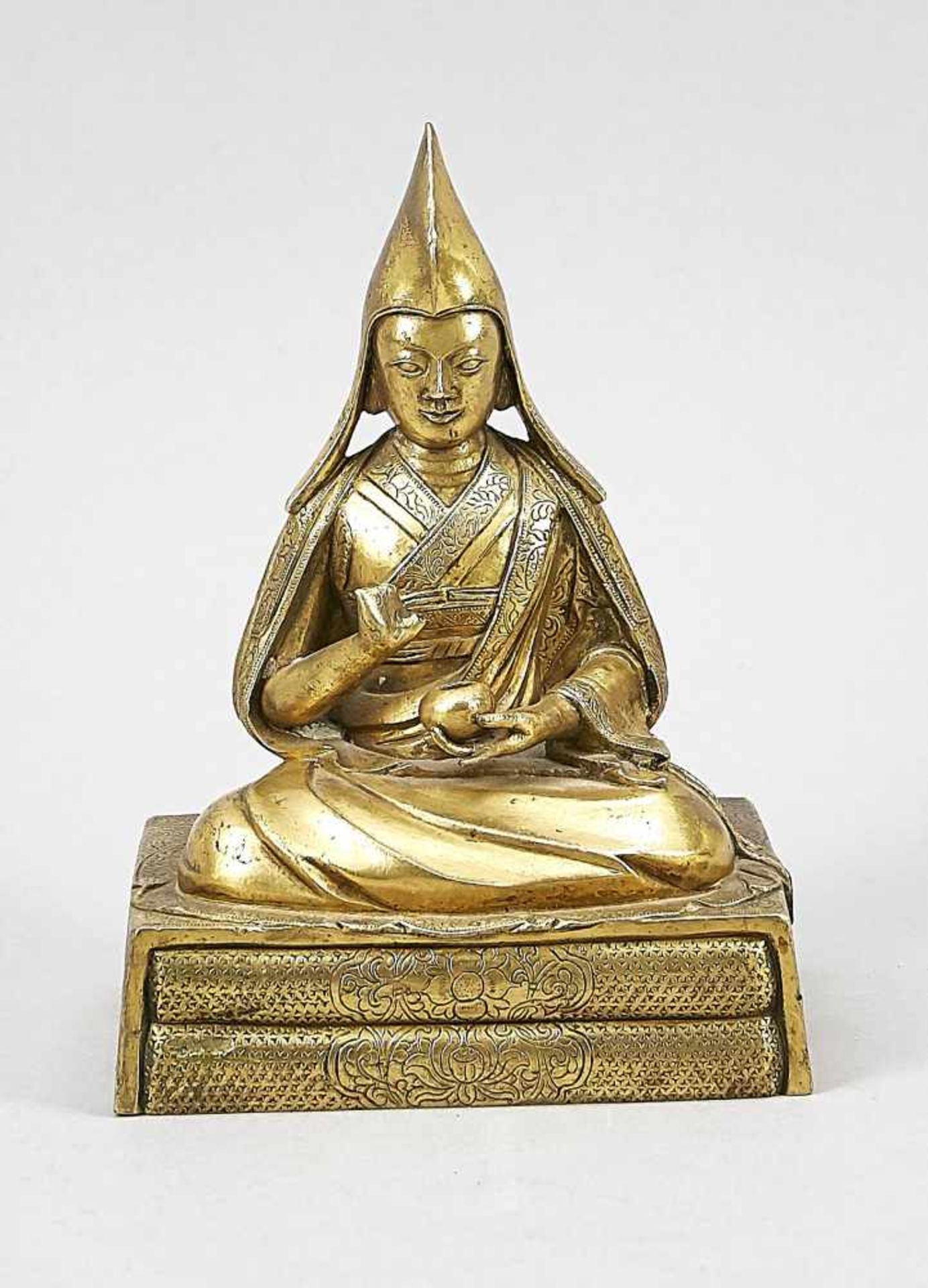 Tsongkhapa (Buddhistischer Reformator des 14./15. Jh.), China/Tibet, wohl 19. Jh. Bronze