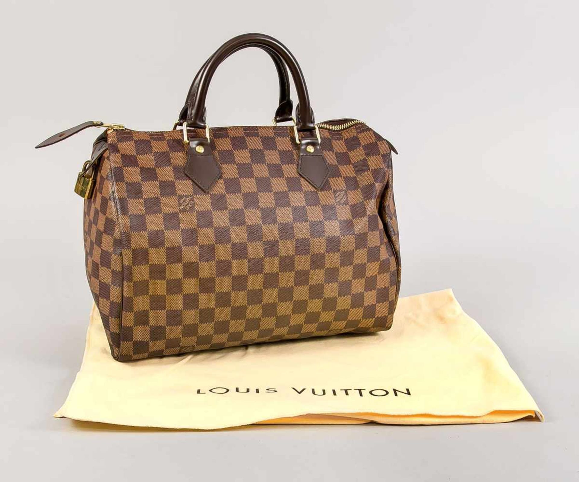 Louis Vuitton Handtasche Speedy Damier Ebene Canvas, 20./21. Jh., Reißverschluss mit