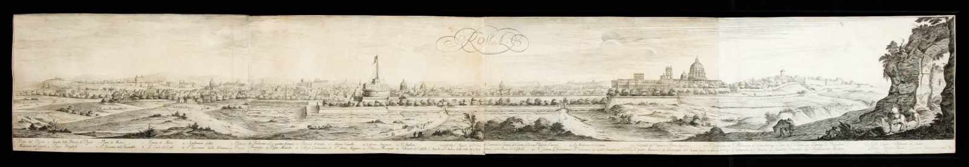 Großes Panorama von Rom - Israël Silvestre (1621-1691): "Rome, prise de la porte du