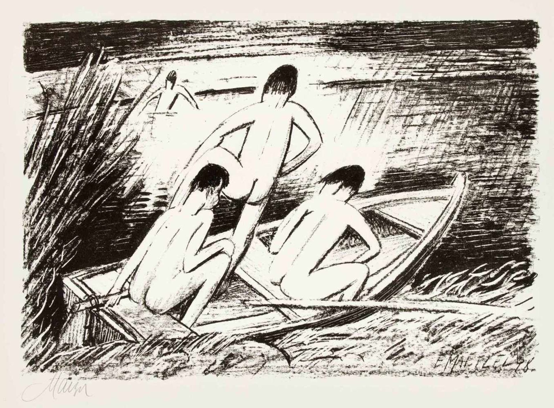 Konvolut von drei expressionistischen Grafiken, Heinrich Stegemann (1888-1945), - Bild 2 aus 3