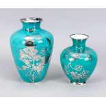 Zwei Vasen, Hertel Jacob, Bavaria, Rehau, 2. H. 20. Jh., jeweils bauchiger Korpus,