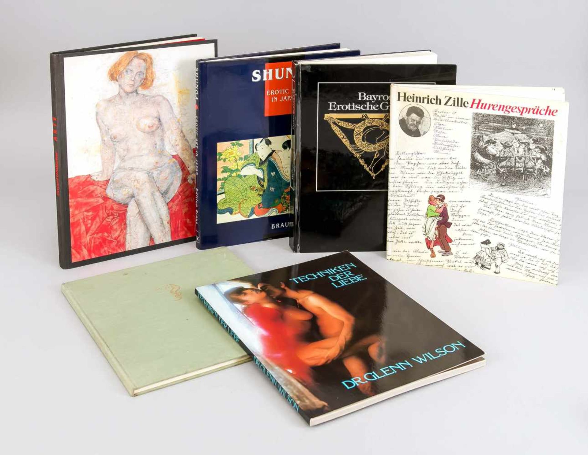 Konvolut Bücher zum Thema Erotik, 20. Jh. 1 x Shunga, Erotic art in japan, Heidelberg,