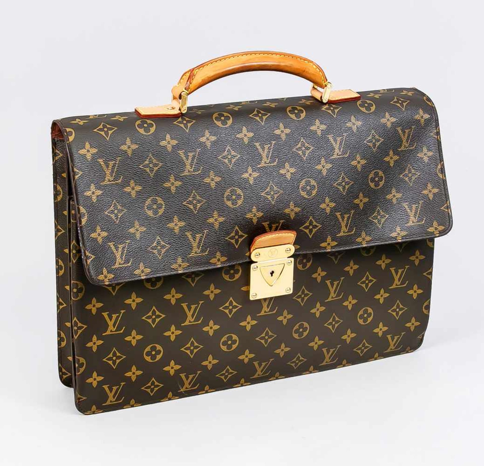 Louis Vuitton Aktentasche Monogram Canvas, Ende 20. Jh., mit vergoldeter Metallschließe