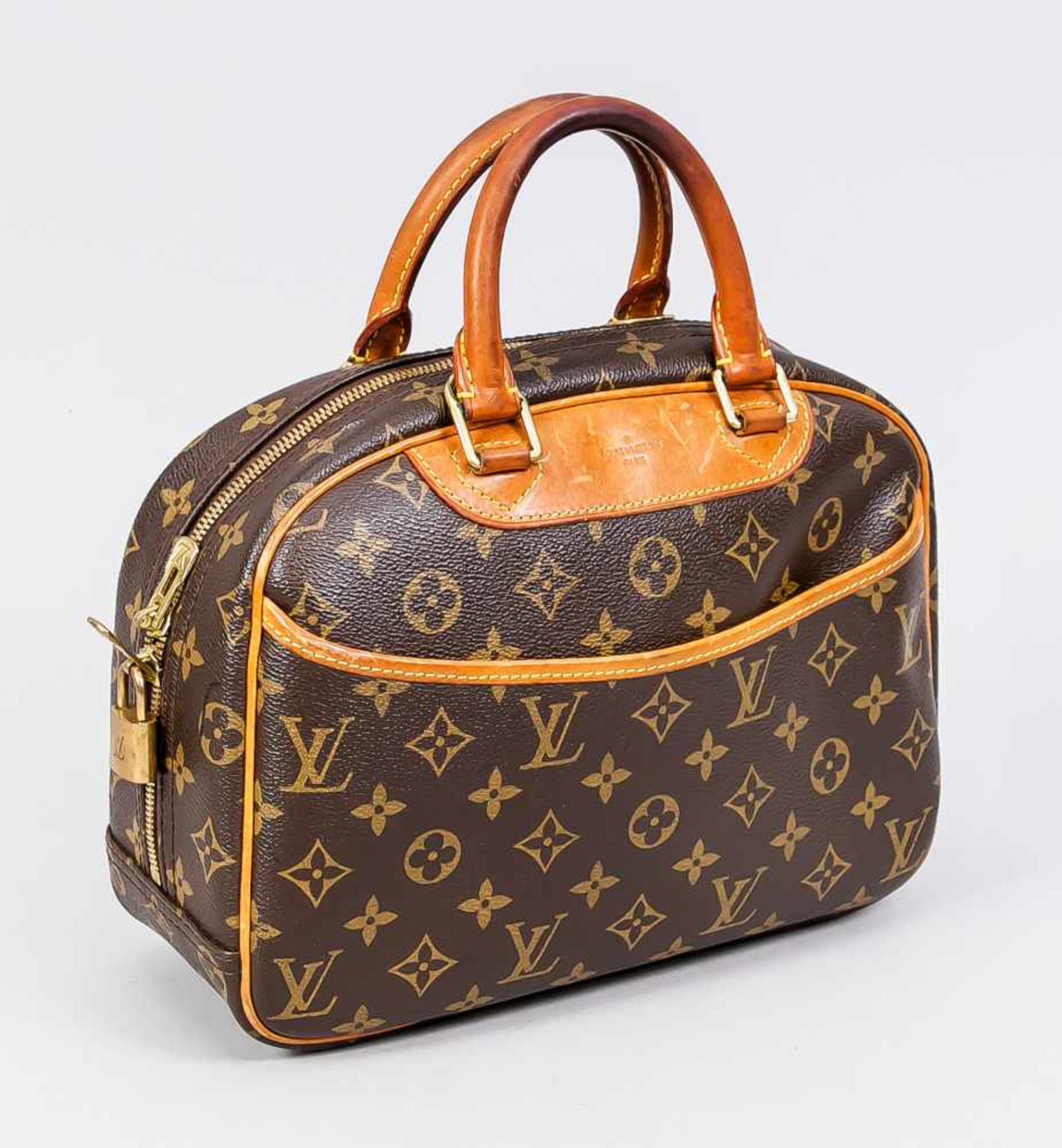 Handtasche Louis Vuitton, 2. H. 20. Jh., Monogram Canvas mit Reißverschluss und Schloss