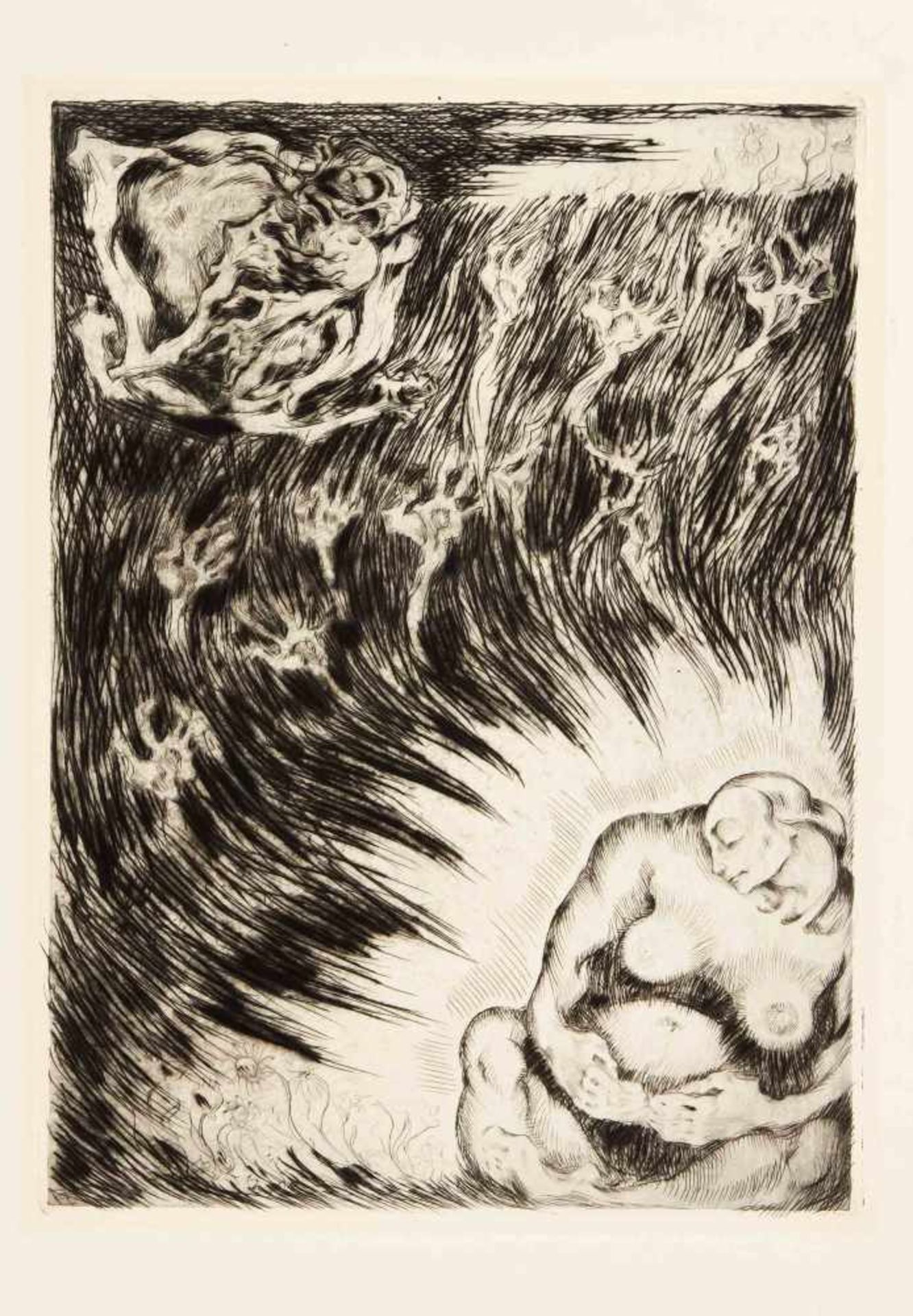 Käthe Kollwitz (1867-1945), "Aufruhr", Blatt I aus "Bauernkrieg", Radierung auf Velin, - Bild 3 aus 3