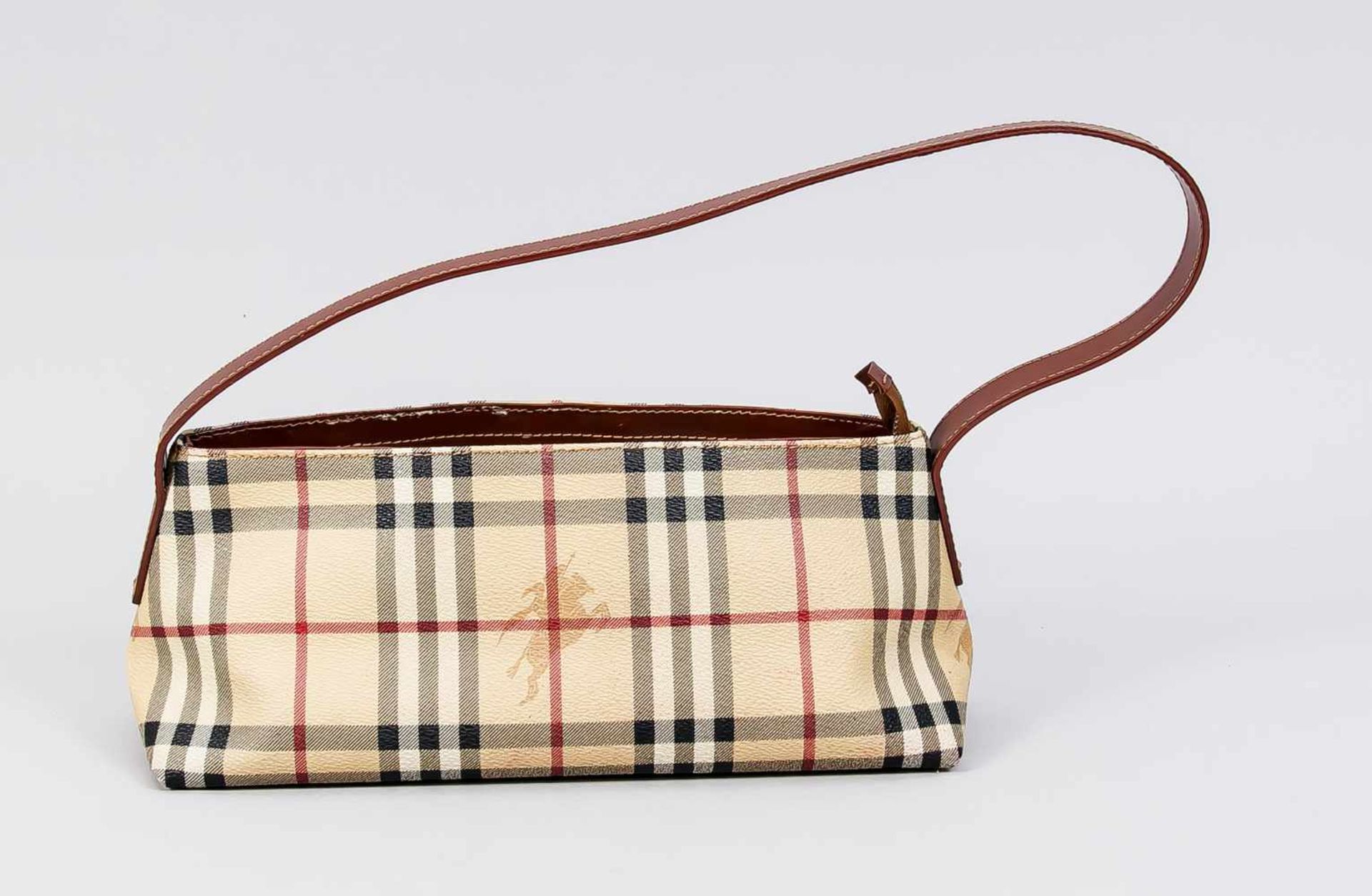 Tasche von Burberry, 20./21. Jh., Querformat mit Reißverschluss, Karomuster, minimale