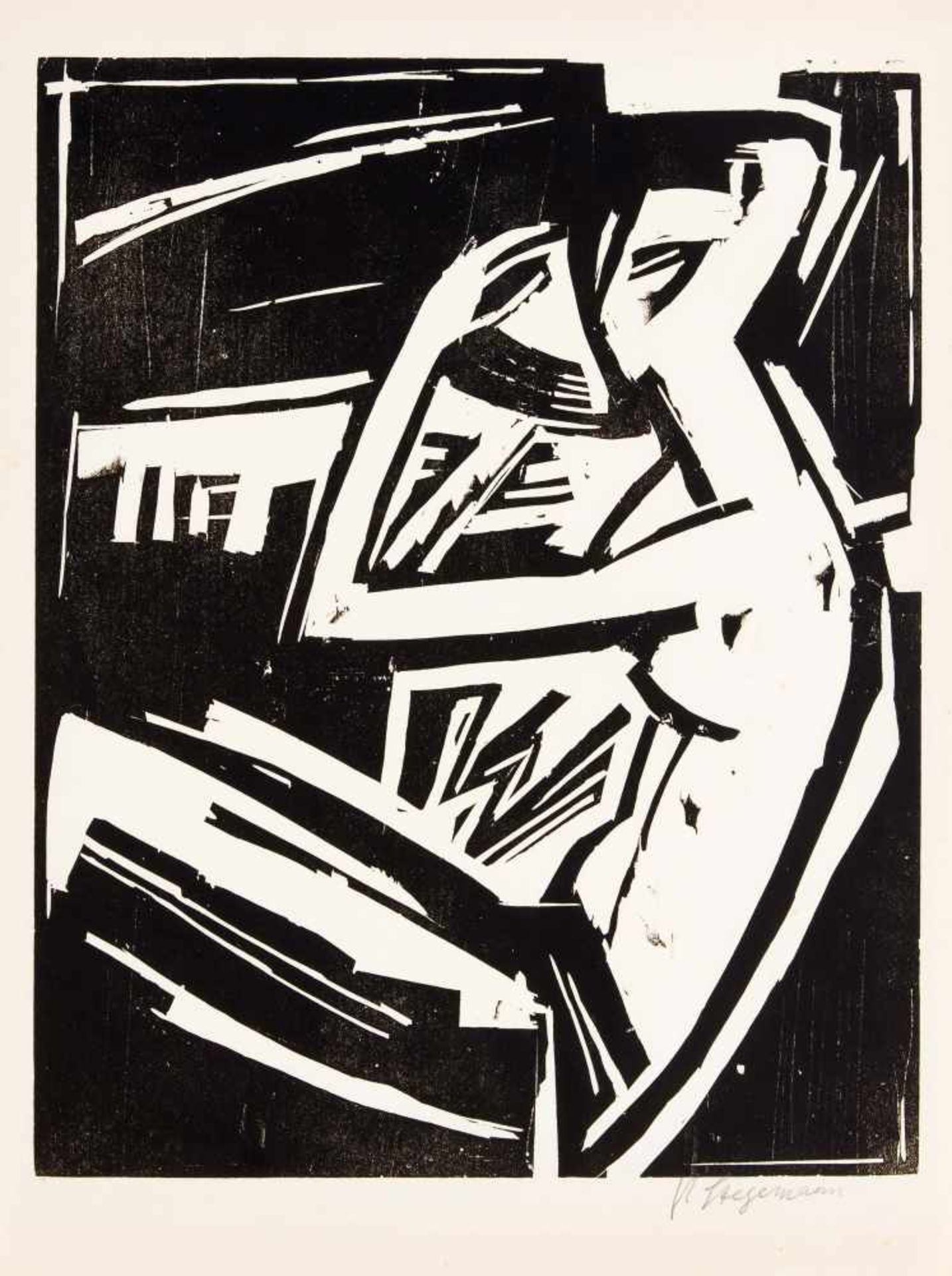 Konvolut von drei expressionistischen Grafiken, Heinrich Stegemann (1888-1945), - Bild 3 aus 3