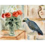 Rolf Diener (1906-1988), in Hamburg tätiger Maler, Stillleben mit Papagei und