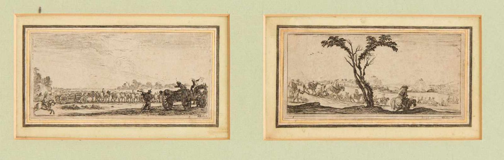 Stefano della Bella (1610-1664), Blatt 3 und Blatt 5 aus der Folge der "Dessins de