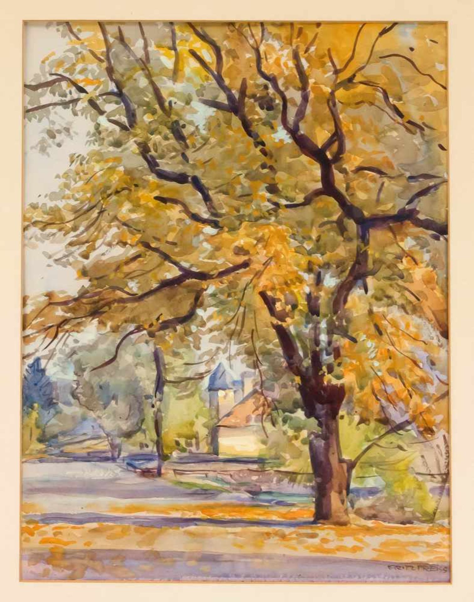 Fritz Preiss (1883-1943), dt. Maler aus Stettin. Konvolut von 4 Aquarellen mit - Bild 4 aus 4