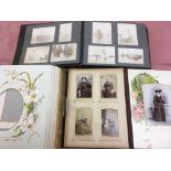 BOX WITH CDV IN TWO ALBUMS, ALSO ALBUM OF SNAPSHOTS INCLUDING LOWESTOFT INTEREST
