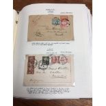 TUNISIA: DEVON ALBUM WITH A COLLECTION COVERS, CARDS AND STATIONERY FROM 1888, VARIOUS USAGES, RATES